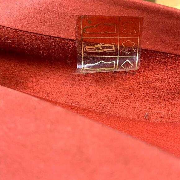 The Flexx Cherry Red leather Peep Toe Low Heel Wedges -  Size 7 - Picture 7 of 9